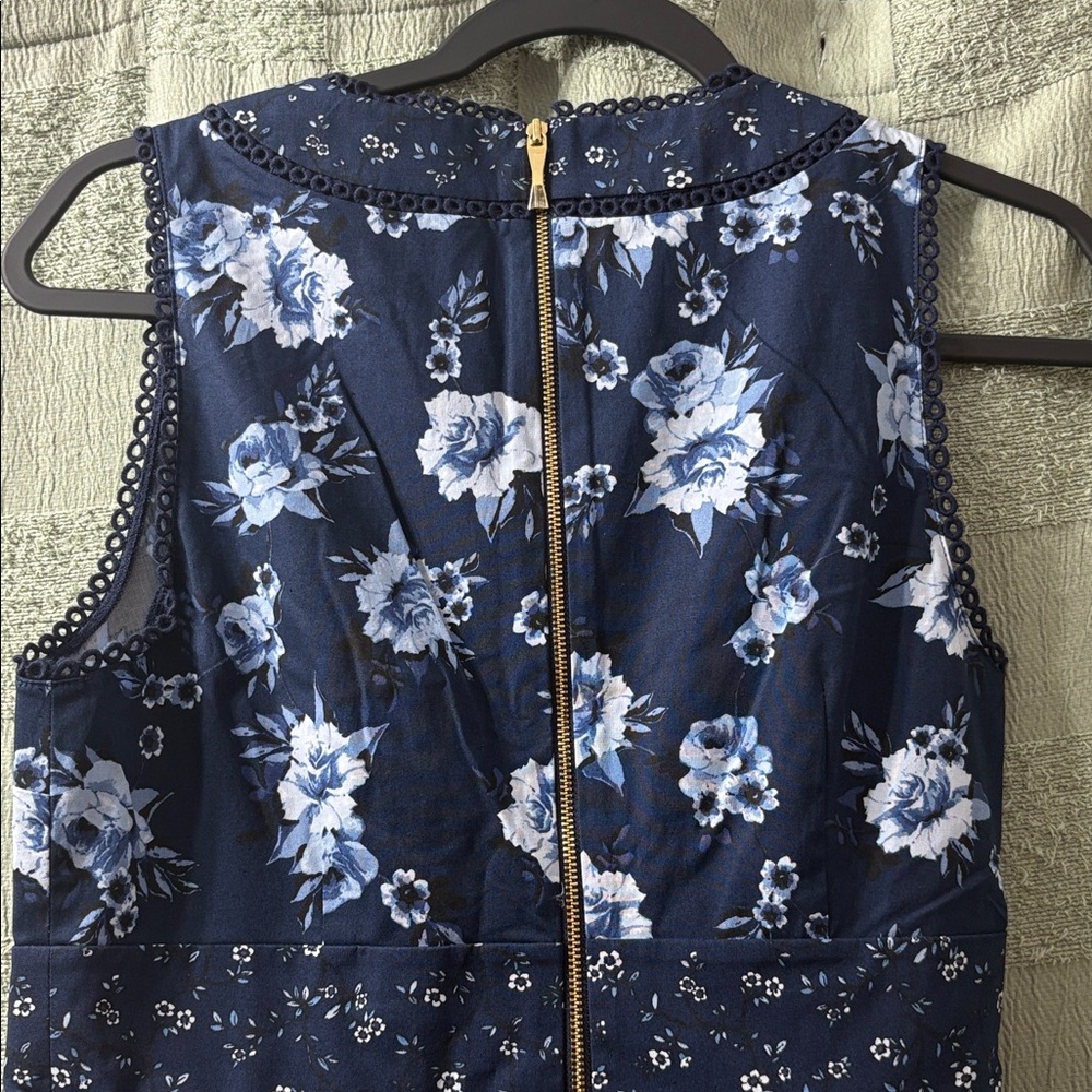 Kate spade Navy Floral Dress with Gold Zipper - Picture 11 of 12